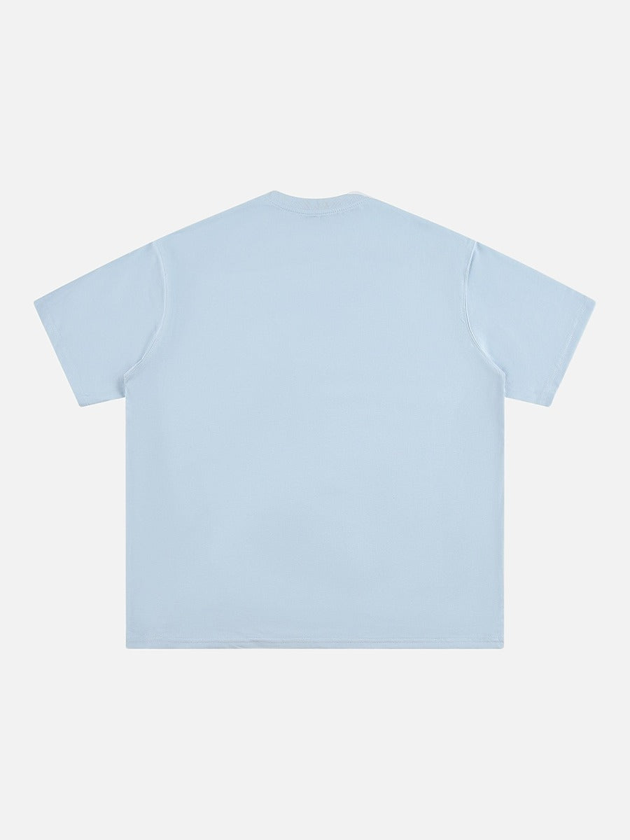 Stylized Dove Graphic Oversized T-Shirt