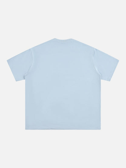 Stylized Dove Graphic Oversized T-Shirt