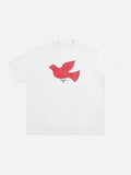 Stylized Dove Graphic Oversized T-Shirt