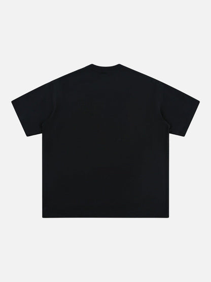 Stylized Dove Graphic Oversized T-Shirt