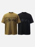 DAXUEN Waffle knit short-sleeved graphic tee