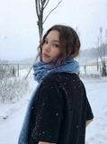 DAXUEN Waffle knit half-zip short sleeve top in grey and black — model photo