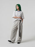 DAXUEN Oversized striped short-sleeved t-shirt — model photo
