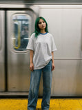 DAXUEN Oversized striped short-sleeved t-shirt — model photo