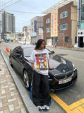 DAXUEN Cartoon schnauzer graphic t-shirt — model photo