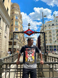 DAXUEN Cartoon schnauzer graphic t-shirt — model photo