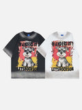 DAXUEN Cartoon schnauzer graphic t-shirt