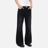 DAXUEN Men's flared denim jeans in washed black