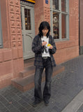 DAXUEN washed-black-flared-denim-jeans — model photo