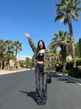 DAXUEN washed-black-flared-denim-jeans — model photo