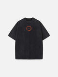 Washed black loose-fit graphic T-shirt