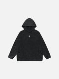 DAXUEN Washed black oversized hooded sweatshirt