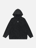 DAXUEN Washed black oversized hooded sweatshirt
