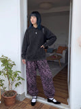 DAXUEN Washed black oversized hooded sweatshirt