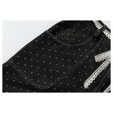 DAXUEN washed black polka dot cargo pants