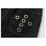 DAXUEN washed black polka dot cargo pants