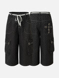 DAXUEN washed black polka dot cargo pants