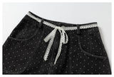 DAXUEN washed black polka dot cargo pants