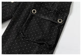 DAXUEN washed black polka dot cargo pants
