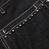 Washed Black Denim Culotte Shorts