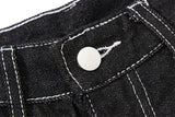 Washed Black Denim Culotte Short