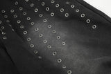 DAXUEN washed black wide-leg grommet trousers