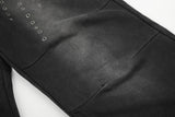 DAXUEN washed black wide-leg grommet trousers