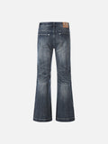 DAXUEN Flared blue denim jeans with distressed finish