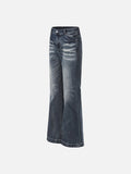 DAXUEN Flared blue denim jeans with distressed finish