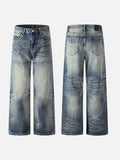 DAXUEN washed blue wide-leg denim jeans
