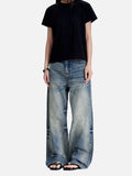 DAXUEN washed blue wide-leg denim jeans