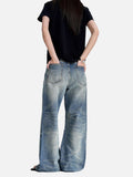 DAXUEN washed blue wide-leg denim jeans