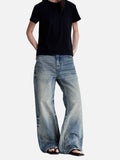 DAXUEN washed blue wide-leg denim jeans