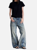 DAXUEN washed blue wide-leg denim jeans