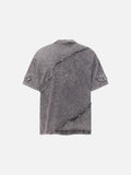 DAXUEN Oversized distressed short-sleeved t-shirt with paneling