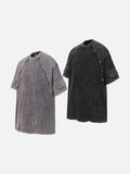 DAXUEN Oversized distressed short-sleeved t-shirt with paneling
