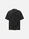DAXUEN Oversized distressed short-sleeved t-shirt with paneling