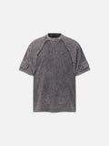 DAXUEN Oversized distressed short-sleeved t-shirt with paneling