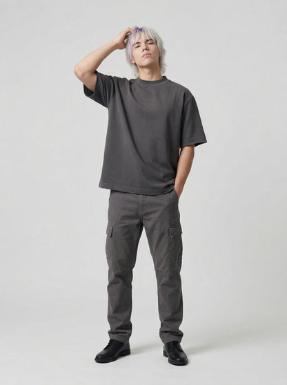 DAXUEN Relaxed-fit short-sleeve t-shirt with washed effect — model photo