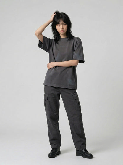 DAXUEN Relaxed-fit short-sleeve t-shirt with washed effect — model photo