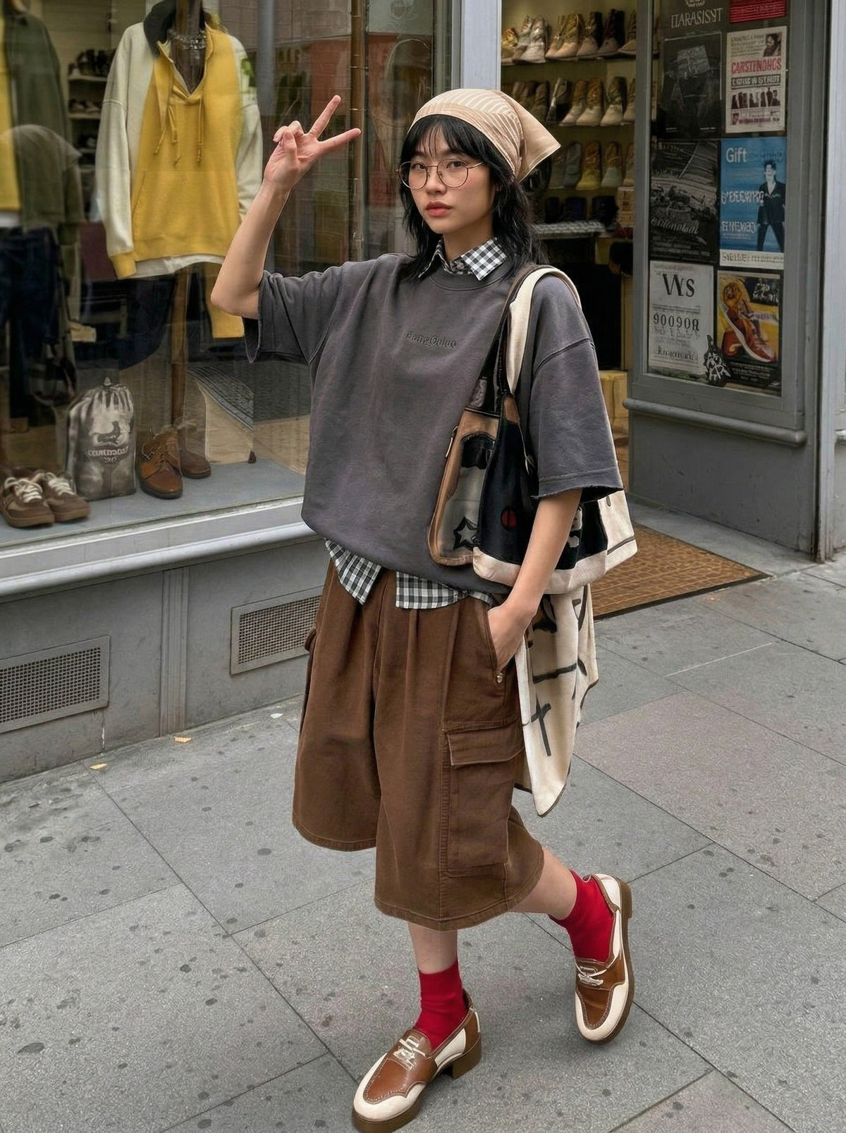 DAXUEN Relaxed-fit short-sleeve t-shirt with washed effect — model photo