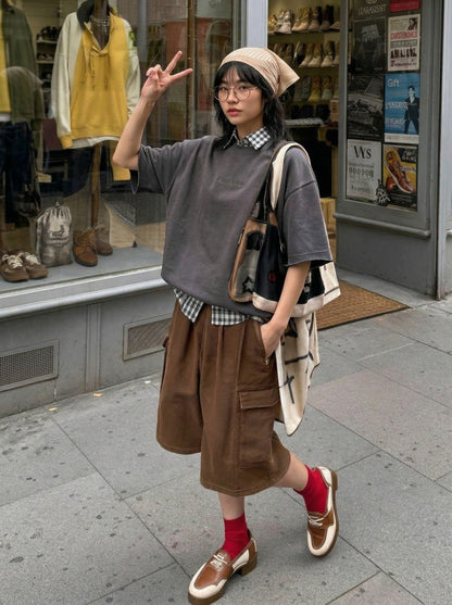 DAXUEN Relaxed-fit short-sleeve t-shirt with washed effect — model photo