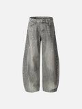 DAXUEN washed gray paint-splatter balloon jeans