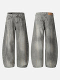 DAXUEN washed gray paint-splatter balloon jeans