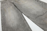 DAXUEN washed gray paint-splatter balloon jeans