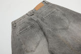 DAXUEN washed gray paint-splatter balloon jeans