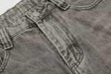 DAXUEN washed gray paint-splatter balloon jeans