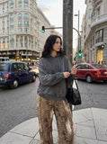 Washed Grey Color-Blocked Oversized Hoodie