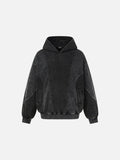 Washed Grey Color-Blocked Oversized Hoodie