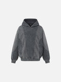 Washed Grey Color-Blocked Oversized Hoodie